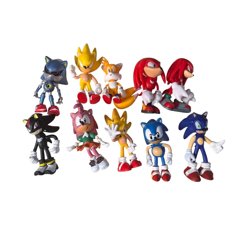 Sonic‎ the Hedgehog 10pc Mini Action Figure Set Tails Knuckles Shadow Amy Metal